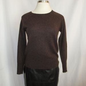 Heather Chocolate Crew Neck Cashmere Sweater